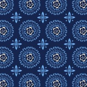 Indigo Flower Geometric