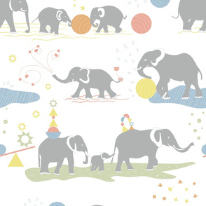 Playing elephants Jumbo wallpaper