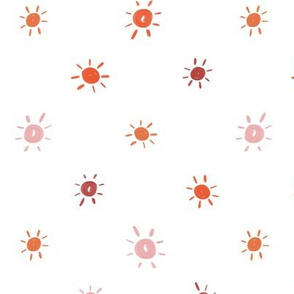 Dotted Watercolor Sun in Red
