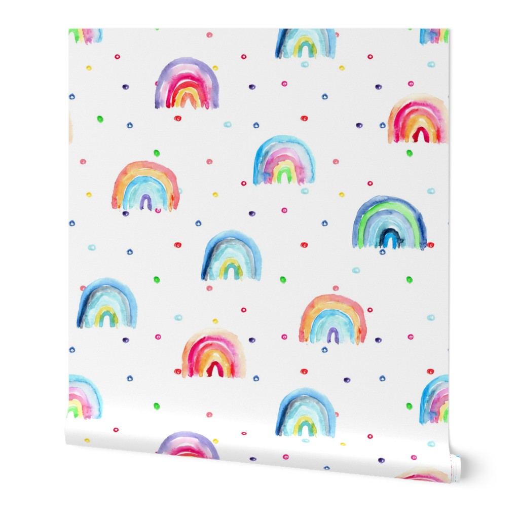 Rainbow baby dreams || watercolor pattern for nursery