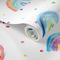 Rainbow baby dreams || watercolor pattern for nursery