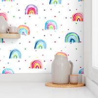 Rainbow baby dreams || watercolor pattern for nursery