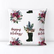 Happy Holidays Rain Boot Christmas Bouquet