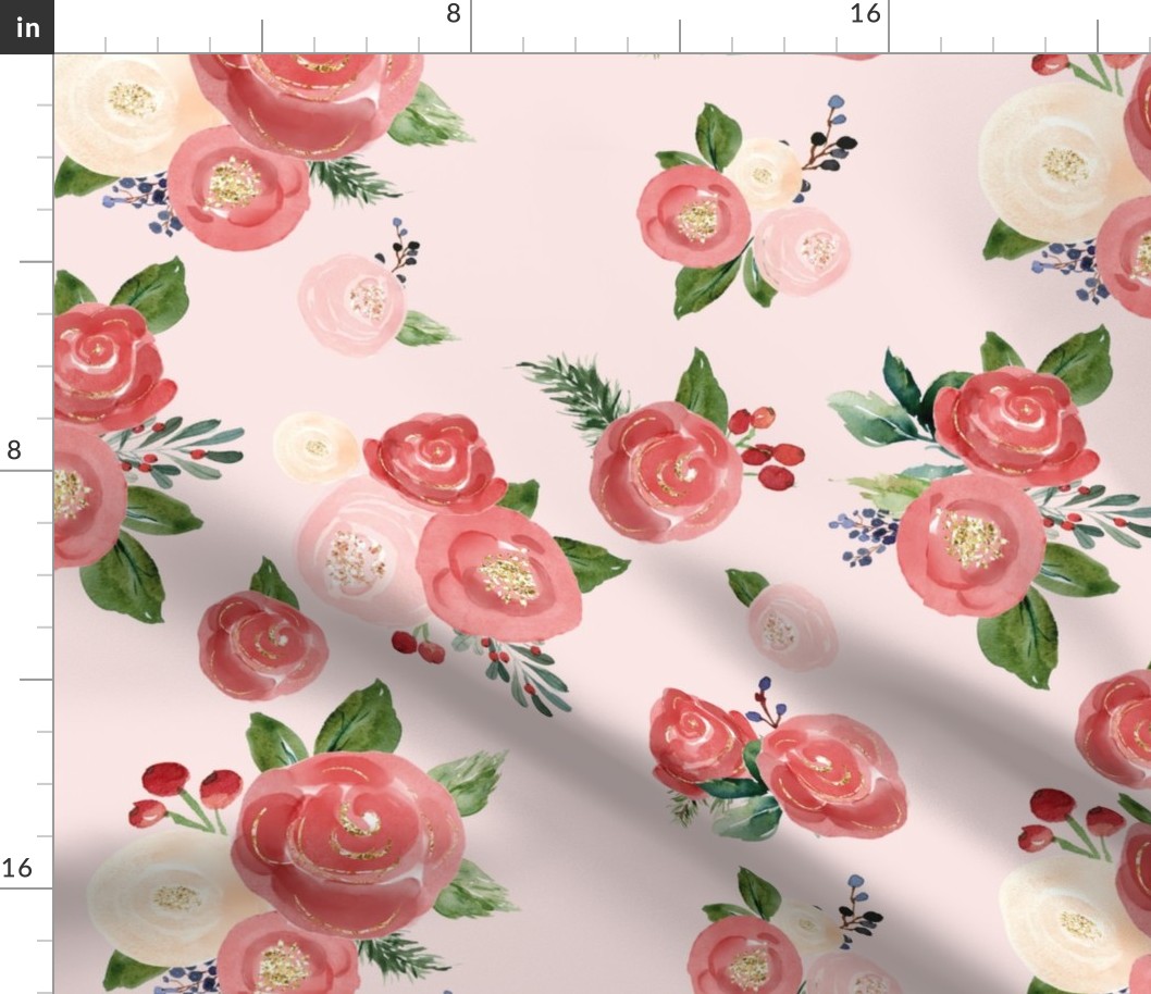 16" Tis the Season Florals // Blush