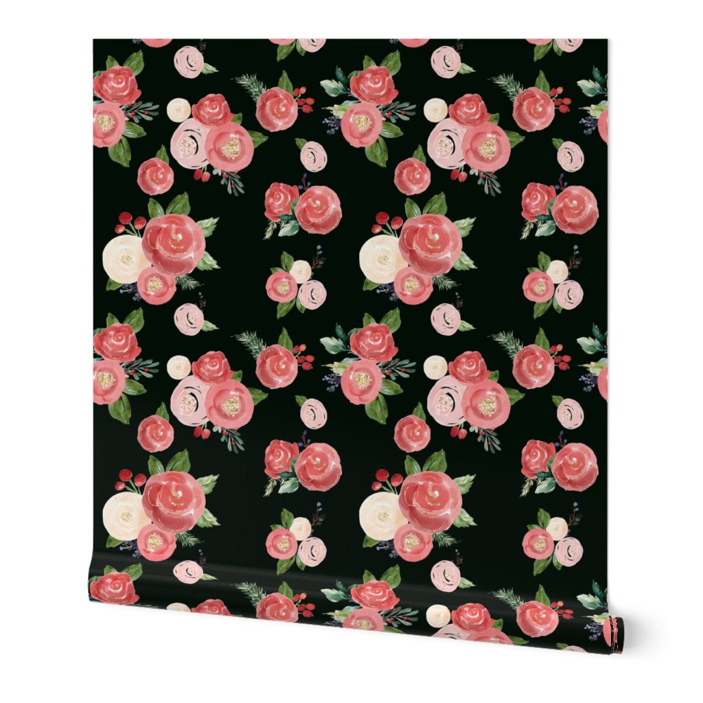 8" Tis the Season Florals // Black