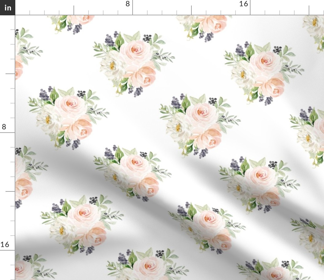 8" Dreamsicle Florals // White