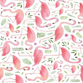 Watercolour Flamingos (clockwise)