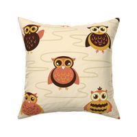 Baby owls - large scale yellow