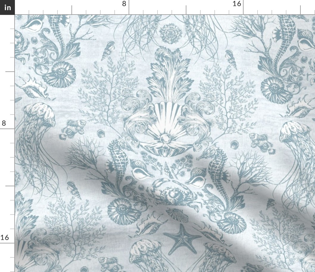 Oceania Damask - aqua blue