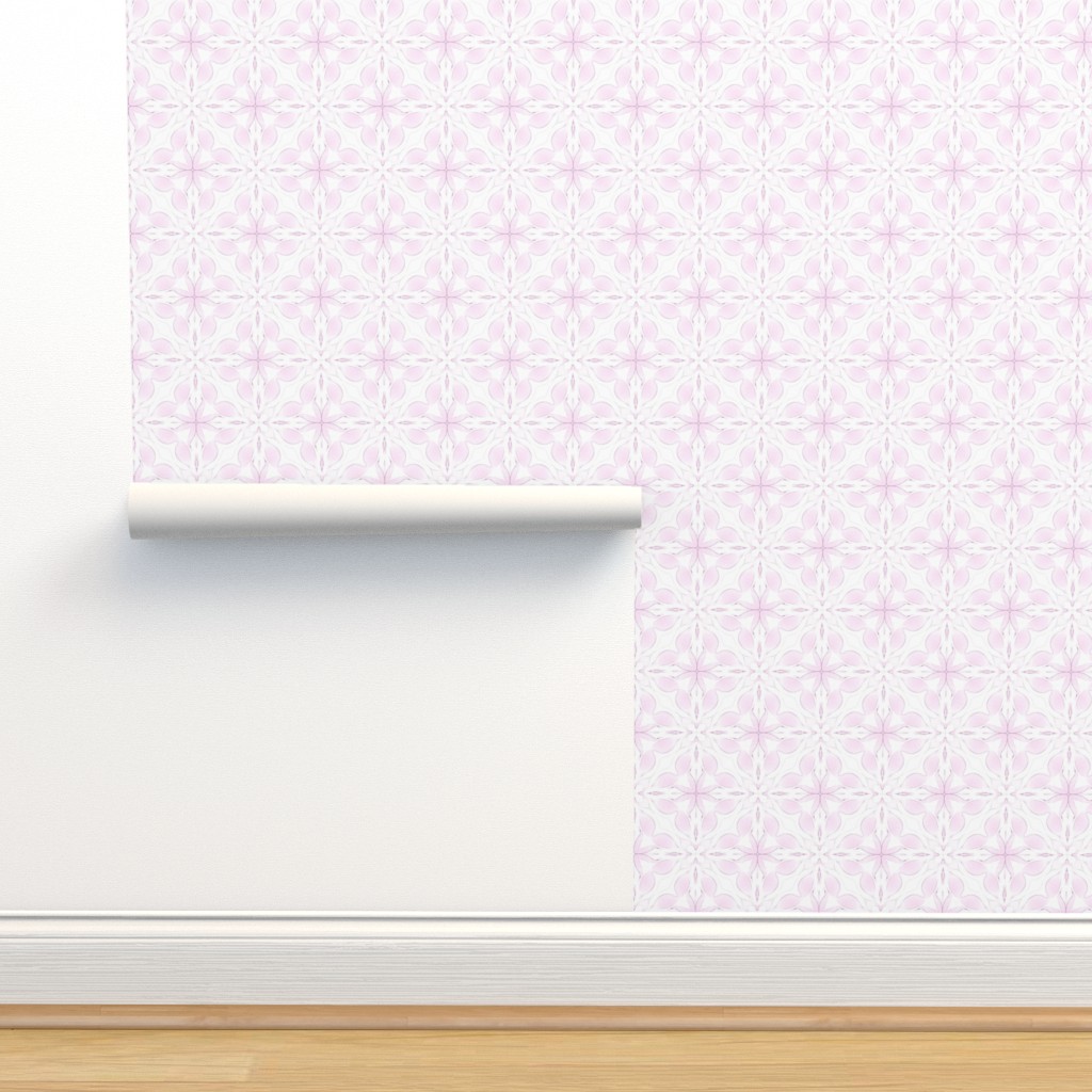 Pink Moroccan tile pastel pink, big Wallpaper | Spoonflower