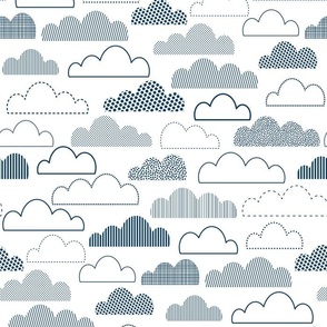 Fluffy Cloud Daydreams - Navy