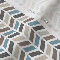 Chevron Herringbone - Putty, Dark Gray, Pond Blue, Cream, Beige