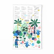 Greenhouse colorful garden tea towel calendar 2024