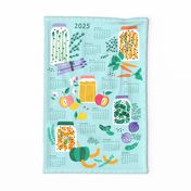 Pickled Veggies bright colors Calendar 2024 tea towel