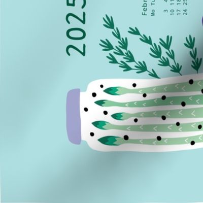 Pickled Veggies bright colors Calendar 2024 tea towel