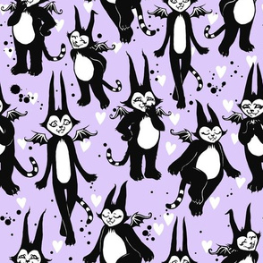 All Different Batcats - Purple and Hearts