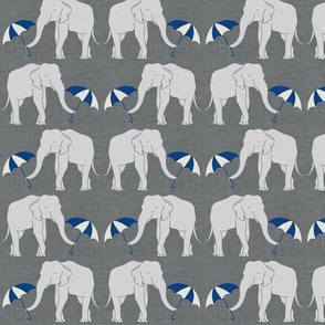 elephant and umbrella navy small