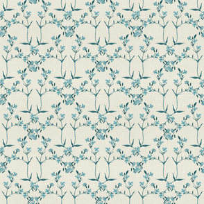 Floral Pattern in Diamond Layout - A Little Blue