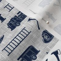 firefighter wholecloth - patchwork - navy,pink, and grey - future firefighter grey