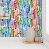 Watercolor Rainbow Paint Drips Stained