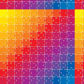 Rainbow Jigsaw Puzzle Pieces