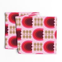 Mod red flowers-tulips 60s