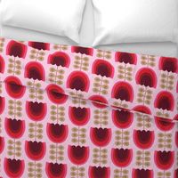 Mod red flowers-tulips 60s