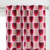 Mod red flowers-tulips 60s