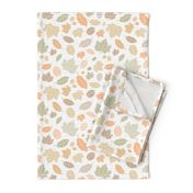 Colorful Pastel Autumn Leaves on White Shiplap Wood Background //  Sing for Your Supper Modern Farmhouse Collection // Autumn Edition