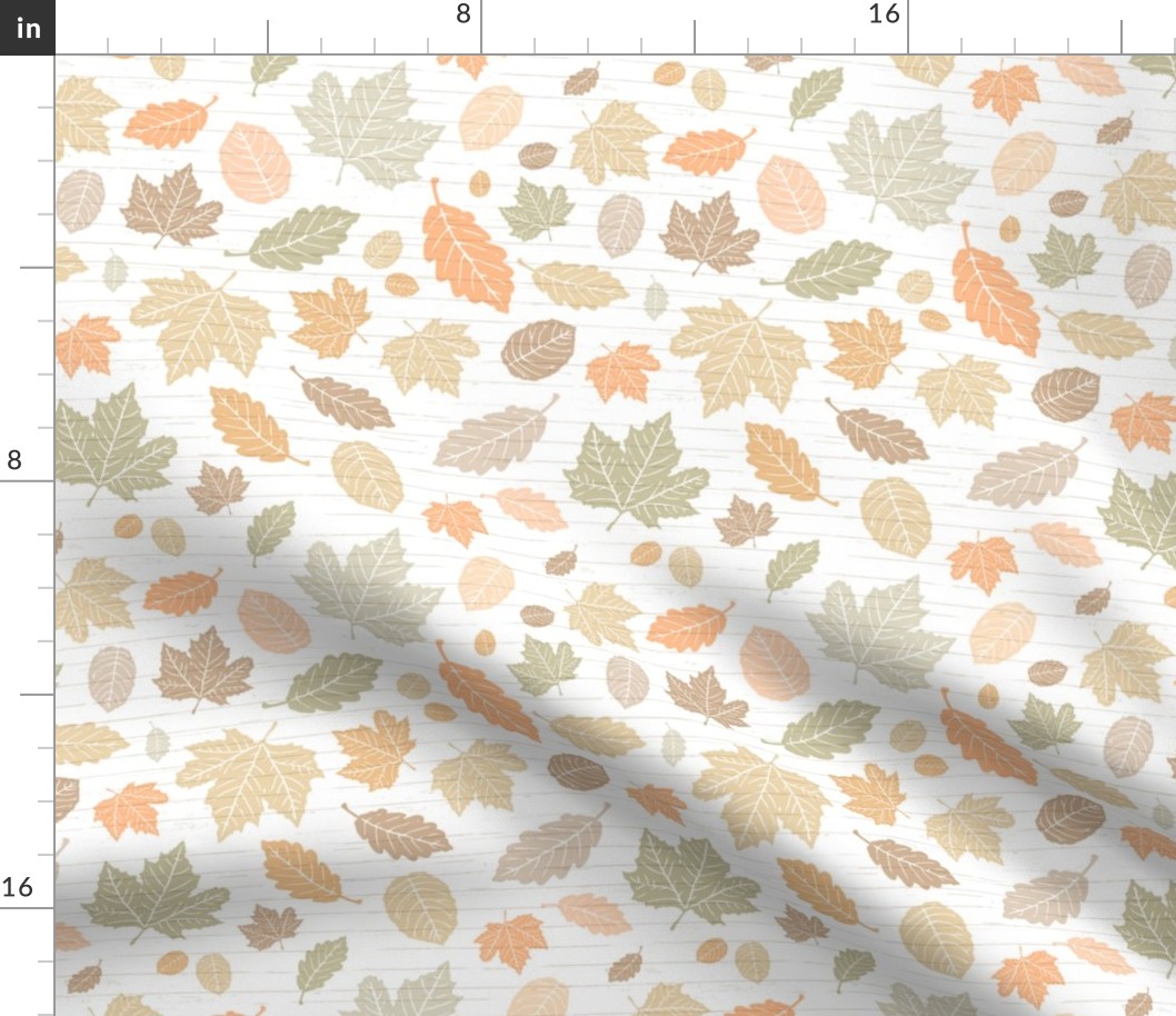 Colorful Pastel Autumn Leaves on White Shiplap Wood Background //  Sing for Your Supper Modern Farmhouse Collection // Autumn Edition