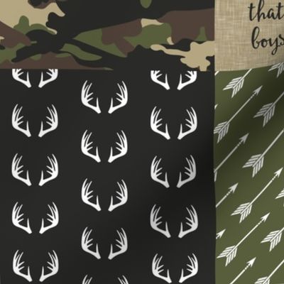 So deerly loved - Ducks, Trucks, and Eight Point bucks - patchwork - woodland wholecloth - camo C2 duck & buck 