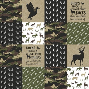 So deerly loved - Ducks, Trucks, and Eight Point bucks - patchwork - woodland wholecloth - camo C2 duck & buck 