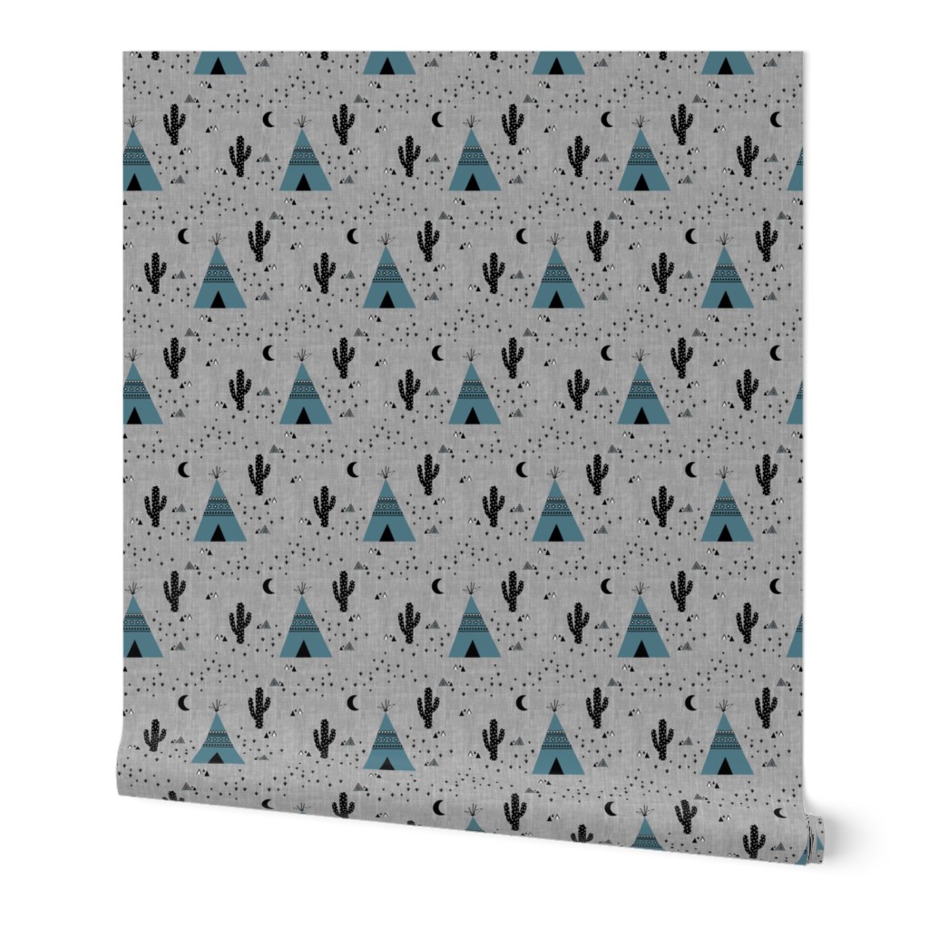 Teepee Blue - Gray Texture