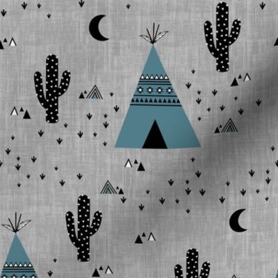 Teepee Blue - Gray Texture