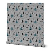 Teepee Blue - Gray Texture