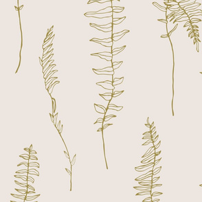 Gold fern on warm eggshell