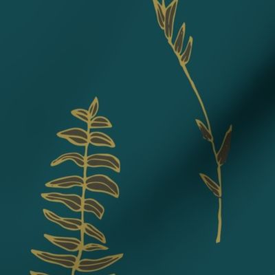 Gold-green fern on emerald