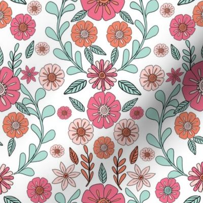 folk floral fabric // folk fabric, folk floral fabric, floral fabric, fabric by the yard, floral fabric by the yard, girls fabric by the yard, andrea lauren fabric, andrea lauren - soft