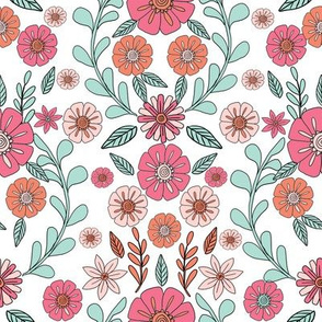 folk floral fabric // folk fabric, folk floral fabric, floral fabric, fabric by the yard, floral fabric by the yard, girls fabric by the yard, andrea lauren fabric, andrea lauren - soft