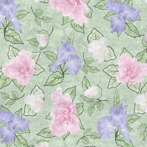 Flower Play Medium Antique Lav Pink white Green