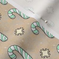 Christmas Candy Cane | Spearmint | Green and White on Gold