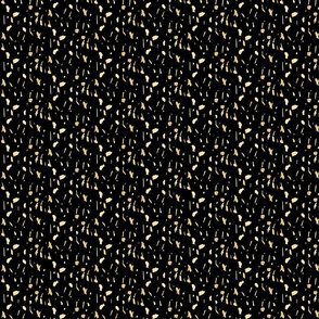 gold blobs on black paint daubs spots specs