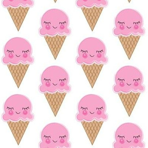 pink ice cream cones on white