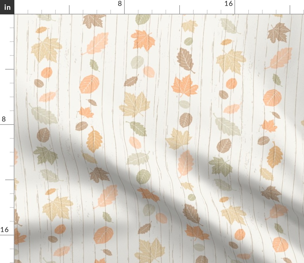  Pastel Autumn Leaves Stripe on White Shiplap Boardwalk Background //  Sing for Your Supper Modern Farmhouse Collection // Autumn Edition