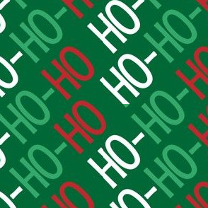 Ho Ho Ho - Christmas Santa - Ho Ho Ho Pattern - Green Red White - Christmas Fabric Cute - LAD20