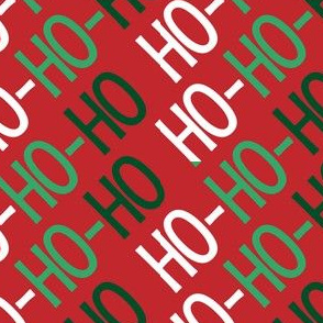 Ho Ho Ho - Christmas Santa - Ho Ho Ho Pattern - Red Green White - Christmas Fabric Cute - LAD20