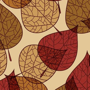 Fall Autumn Leaves Tan, Light Brown, Rust, Gold, Earth Tones