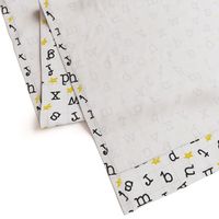  A-to-Z Alphabet with Stars in Black, White and Yellow