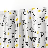  A-to-Z Alphabet with Stars in Black, White and Yellow