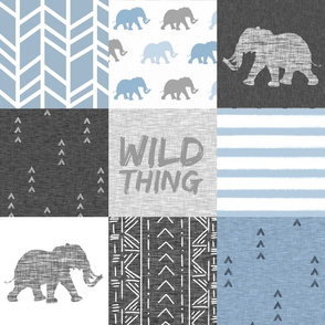 Wild Thing - Elephants - steel blue / grey